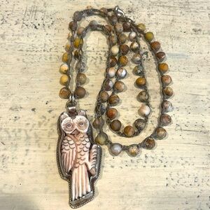 Handmade Tibetan Owl necklace
